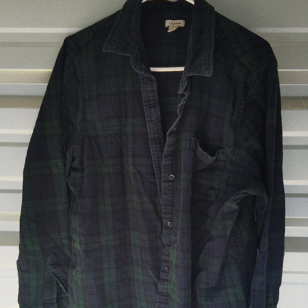 L.L.Bean Green Plaid Button-Up Shirt Men's Sz: XL